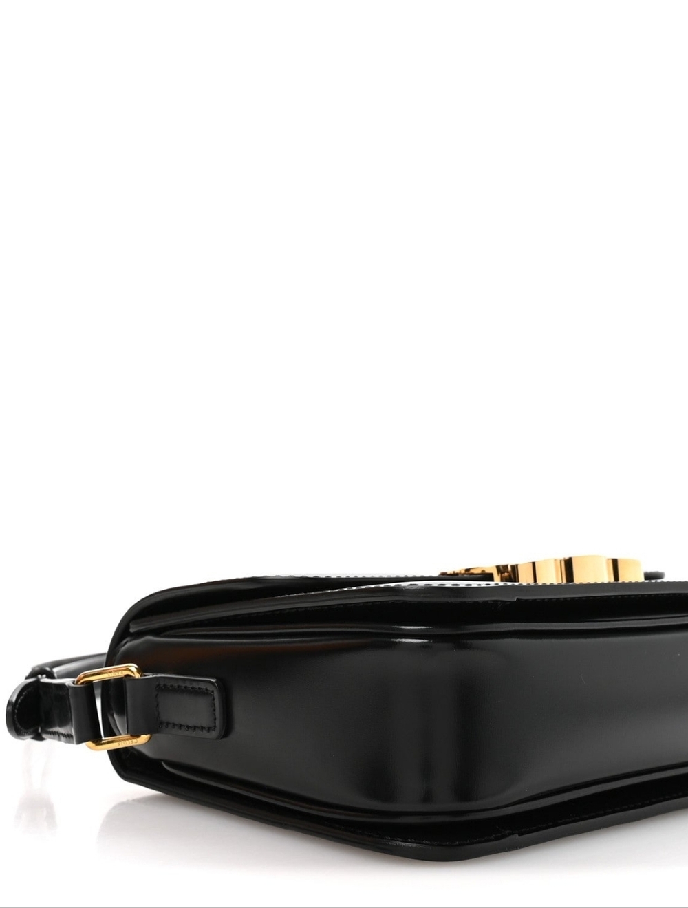 New! MSRP $4250 Authentic CELINE TRIOMPHE BAG IN BLACK Shiny Calfskin BLACK - Picture 10 of 16